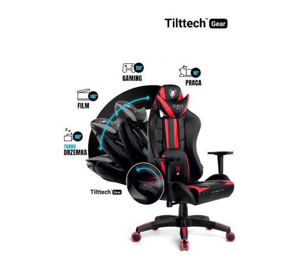 Diablo Chairs X-Ray 2.0 King Size Czarno-czerwony - 1208641 - zdjęcie 6